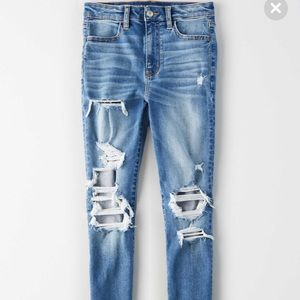 American Eagle Ripped Jeggings  (curvy)